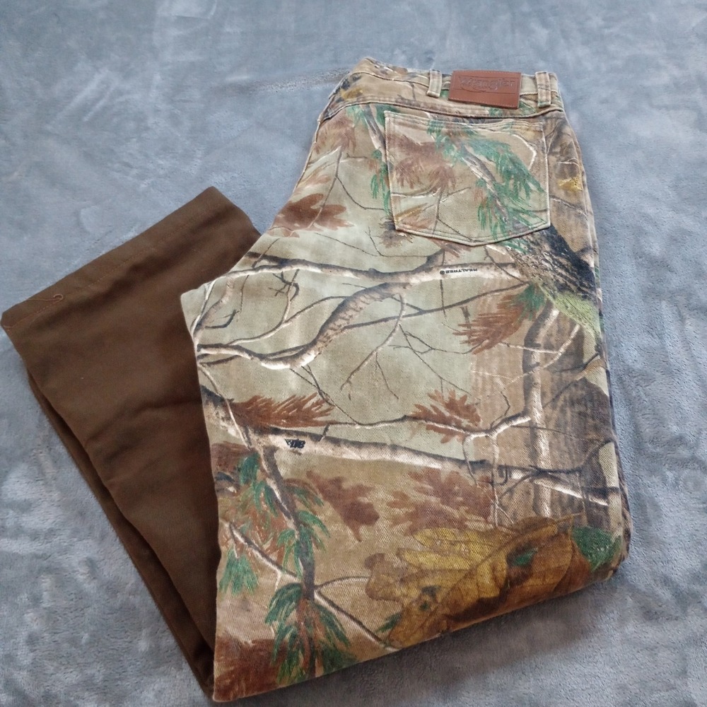 Wrangler ProGear Hunting Pants Mens 38‎ Camo Brown Realtree Brush Briar